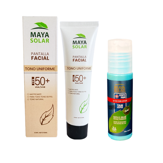 Kit Facial Recovery Tono Uniforme | Bloqueador facial SPF 50+ y AfterSun