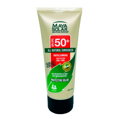 Bloqueador Solar en Crema FPS 50+ Biodegradable Maya Solar de 204 ml.