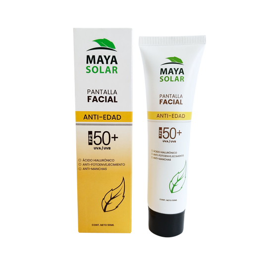 Pantalla Facial Solar Anti Edad FPS 50+ Maya Solar de 50 ml.