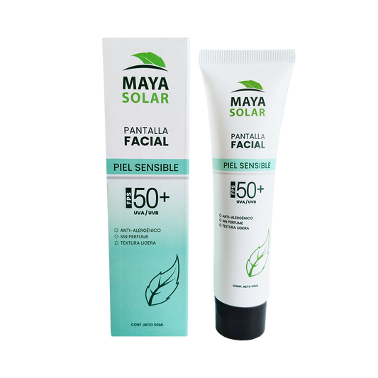 Pantalla Facial Piel Sensible FPS 50+ Maya Solar de 50 ml.